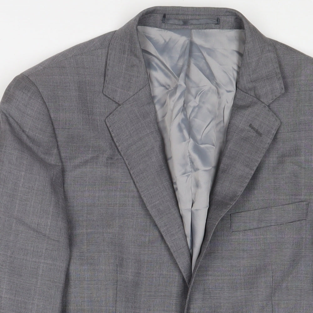 John Lewis Mens Grey Wool Jacket Suit Jacket Size 38 Regular