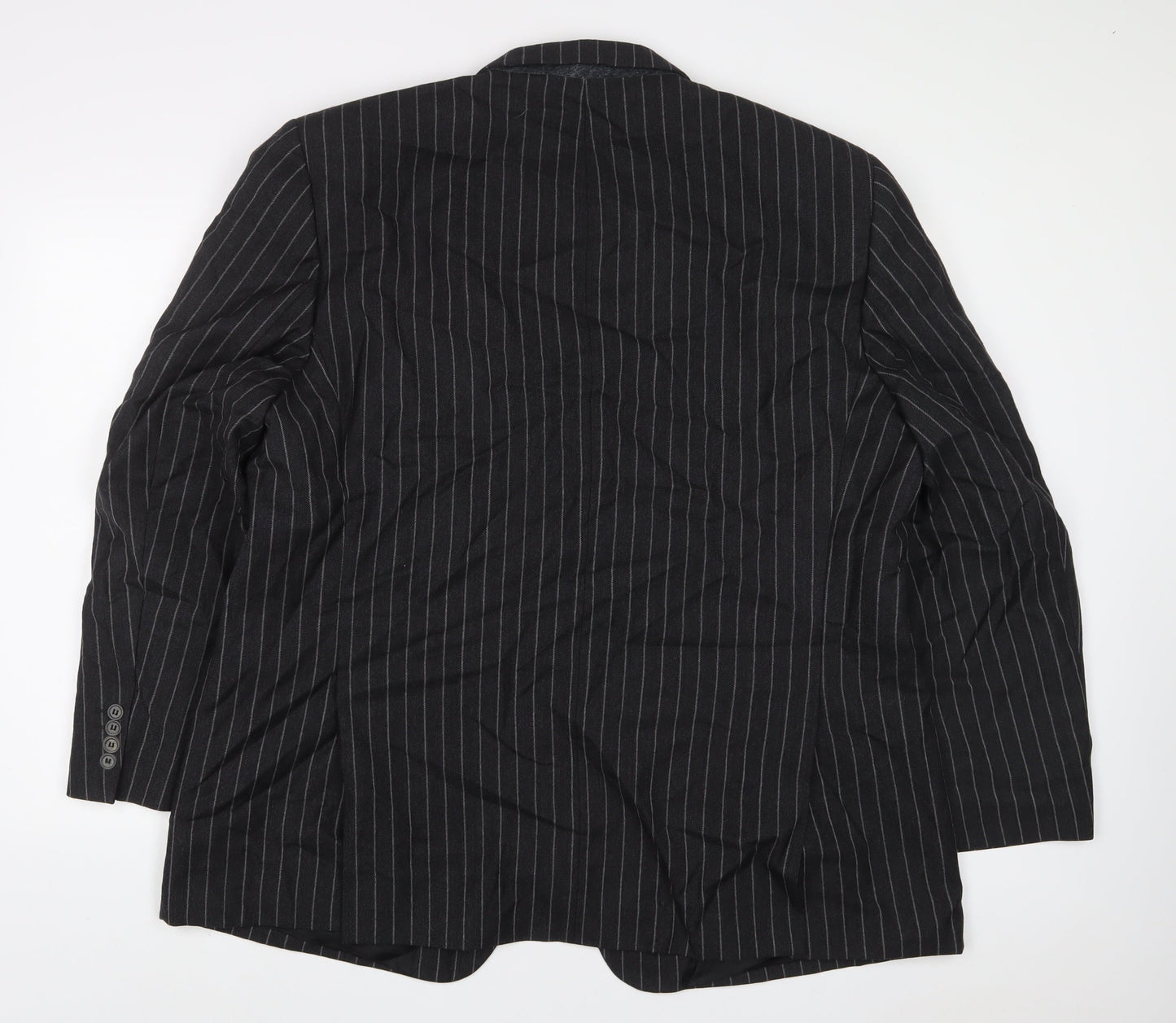 Torre Mens Grey Striped Wool Jacket Suit Jacket Size 46 Regular