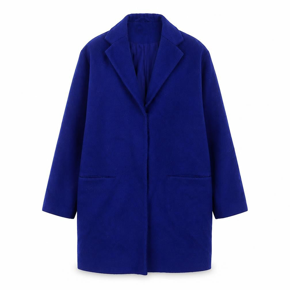 Topshop Womens Blue Overcoat Coat Size 10 Snap