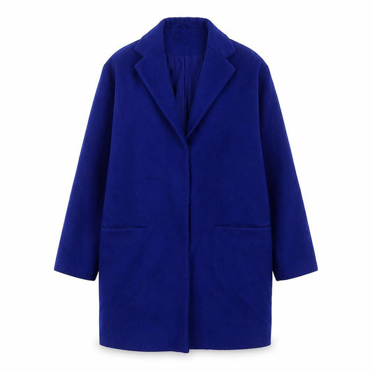 Topshop Womens Blue Overcoat Coat Size 10 Snap