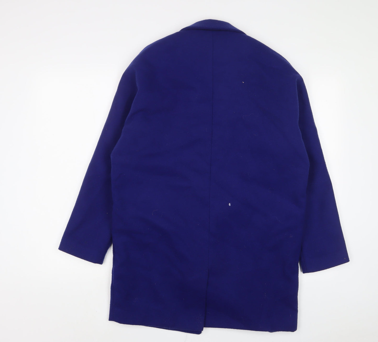 Topshop Womens Blue Overcoat Coat Size 10 Snap