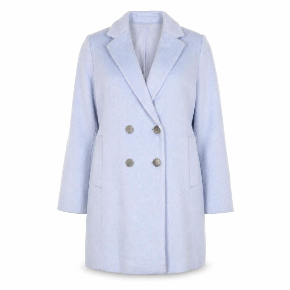Ann Taylor Womens Blue Overcoat Coat Size S Button