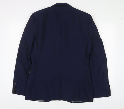 Next Mens Blue Wool Jacket Suit Jacket Size 40 Regular