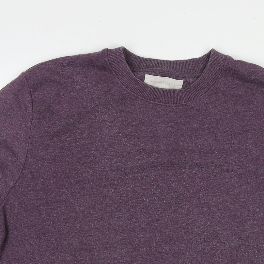 River Island Mens Purple Cotton Pullover Hoodie Size M