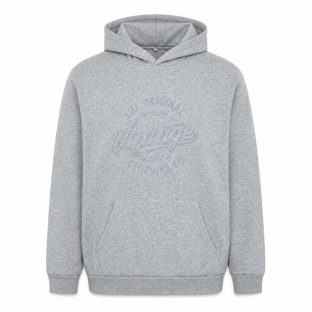 Vintage Womens Grey Polyester Pullover Hoodie Size L Pullover