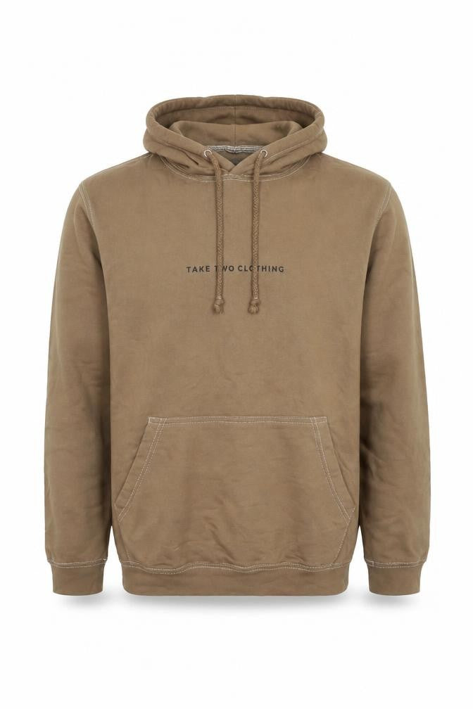 Take Two Clothing Mens Brown Polyester Pullover Hoodie Size S - Logo