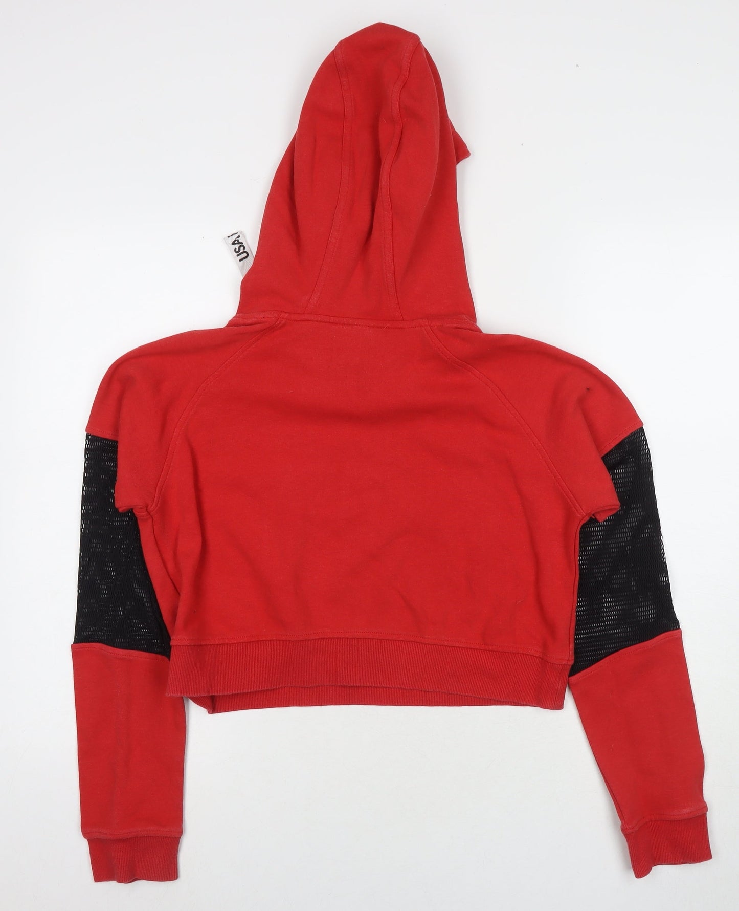 USA Pro Womens Red Cotton Pullover Hoodie Size 10 Pullover - Logo