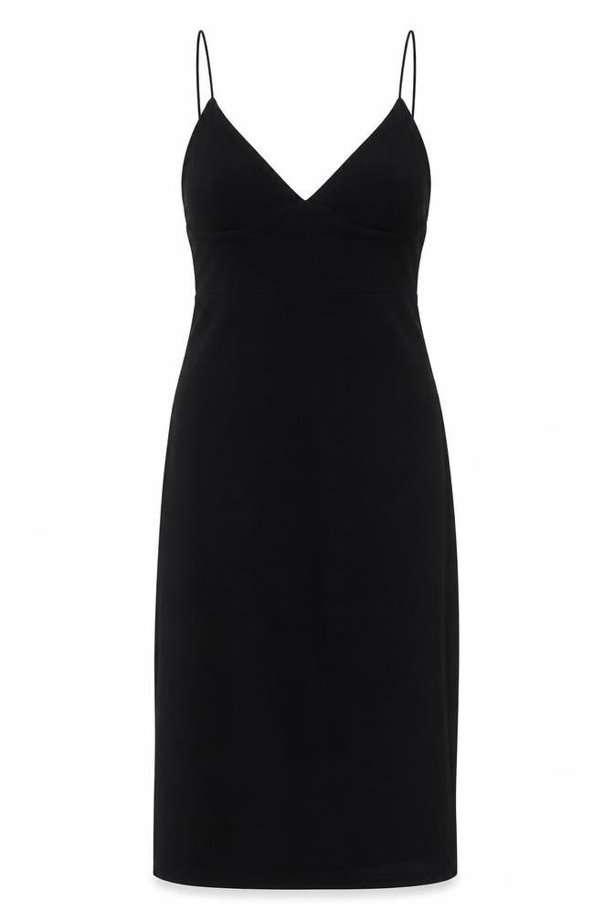 Club L Womens Black Polyester Slip Dress Size 10 V-Neck Pullover