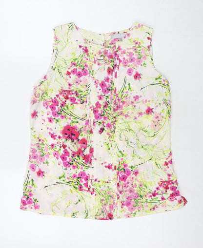 Additional front view of Red Herring women’s multicoloured floral polyester basic button-up, size UK 12, round neck