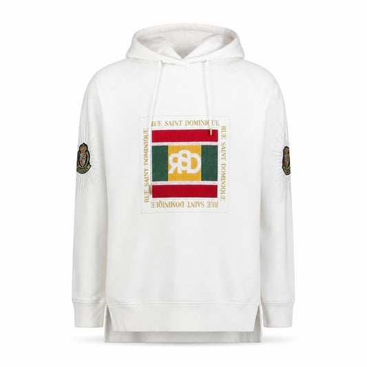 River Island Mens White Cotton Pullover Hoodie Size XS - Embellishment Detail Logo