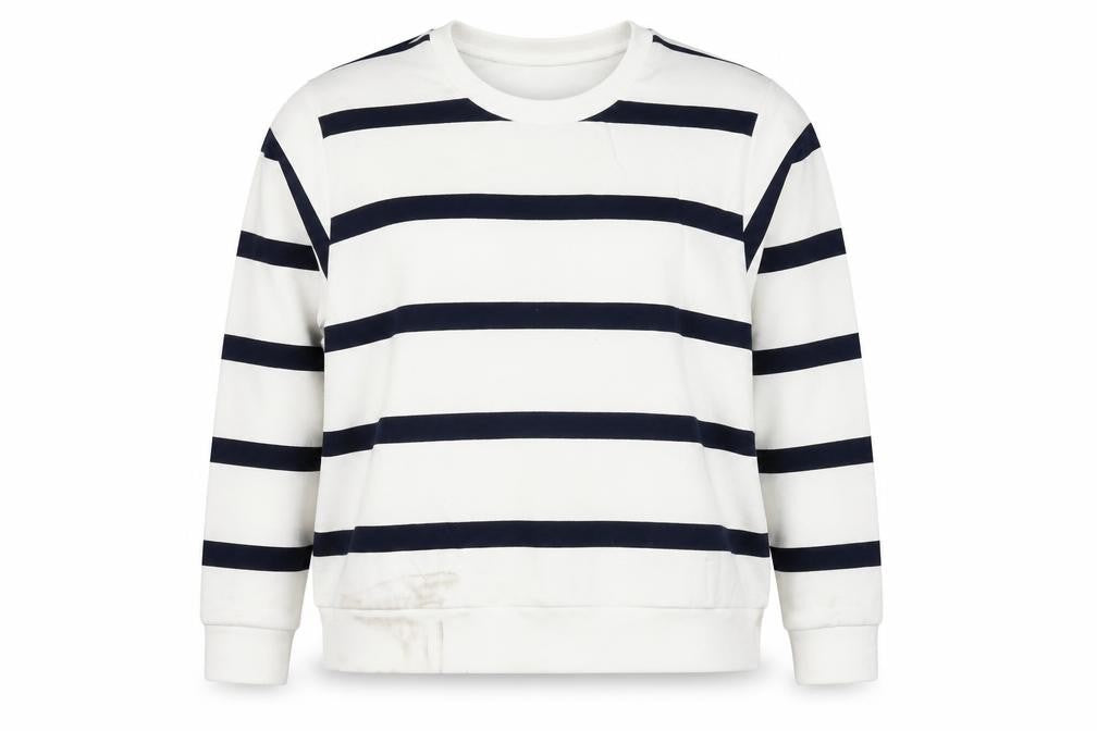 Marks & Spencer Womens White Striped Cotton Pullover Sweatshirt Size XL Pullover