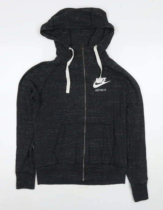 Marks and Spencer Womens Black Cotton Full Zip Hoodie Size S Pullover