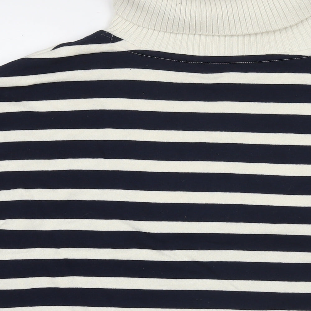 Marks and Spencer Womens Blue Striped Cotton Pullover Sweatshirt Size L Pullover