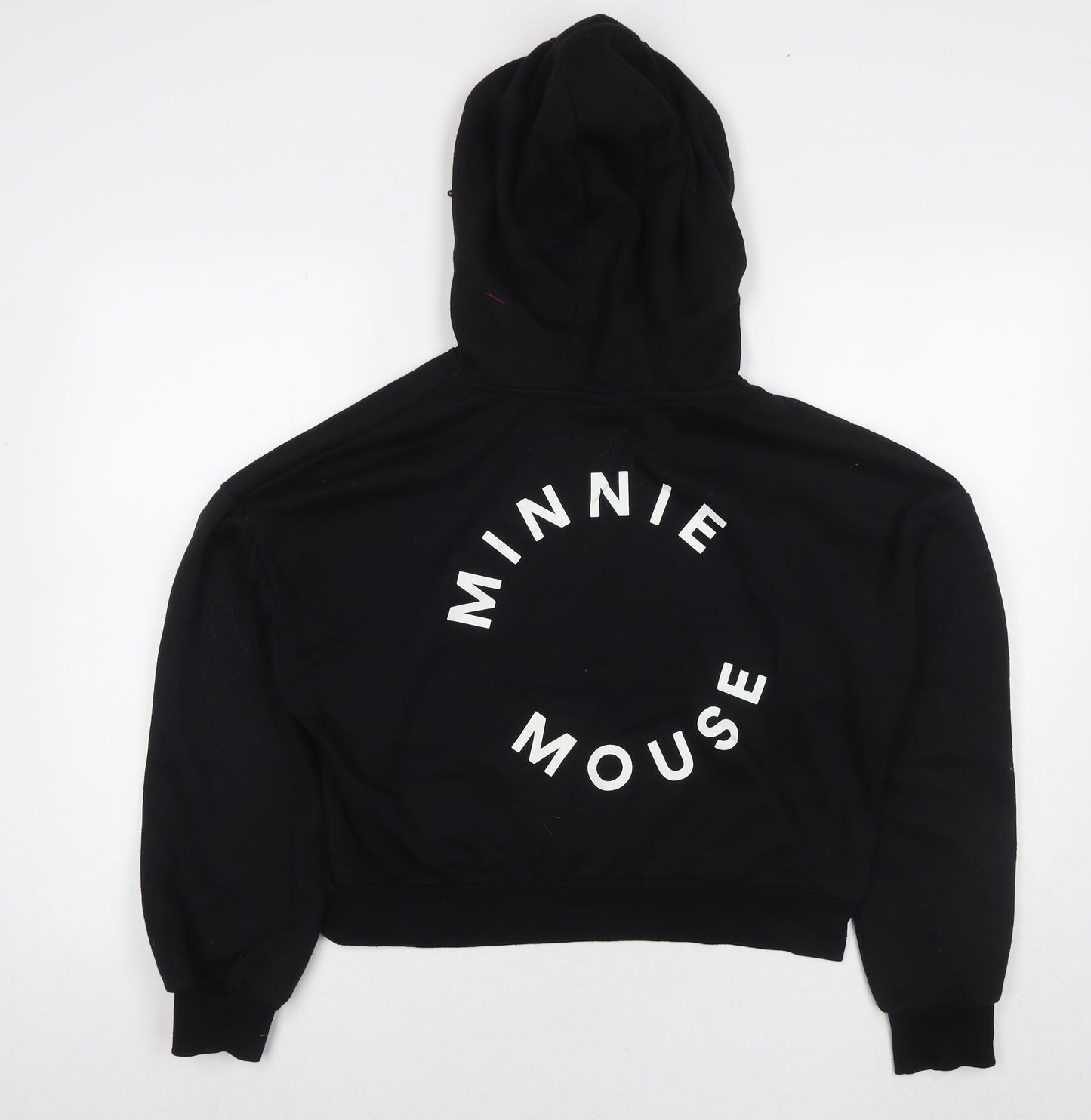 Disney Womens Black Polyester Pullover Hoodie Size S Zip - Minnie Mouse