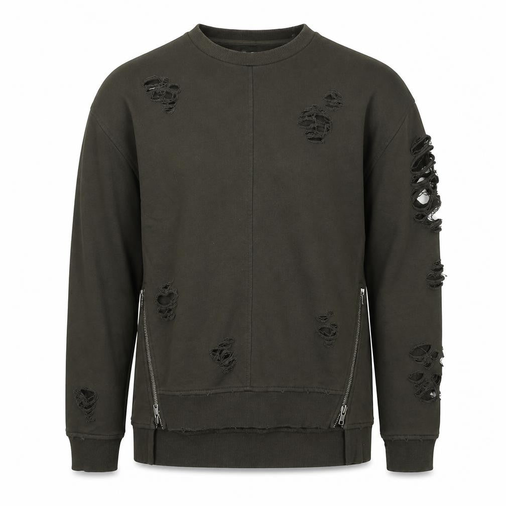 Joe's Mens Green Polyester Pullover Sweatshirt Size XS - Ripped Detail
