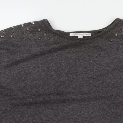 Glamorous Womens Grey Polyester Pullover Sweatshirt Size 14 Pullover - Studs Detail