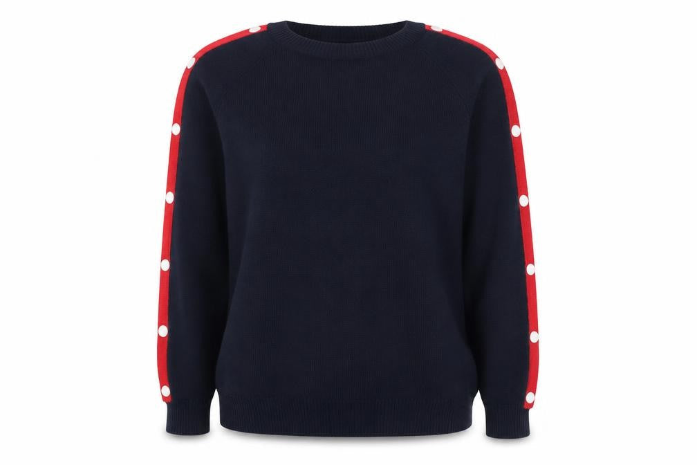 Divided by H&M Womens Blue Round Neck Cotton Pullover Jumper Size L