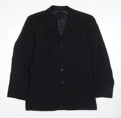 Gibson Mens Black Geometric Jacket Blazer Size 38 Button