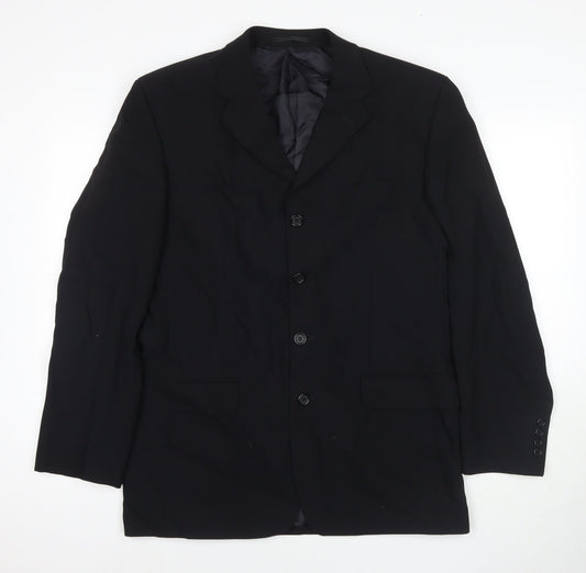 Gibson Mens Black Geometric Jacket Blazer Size 38 Button
