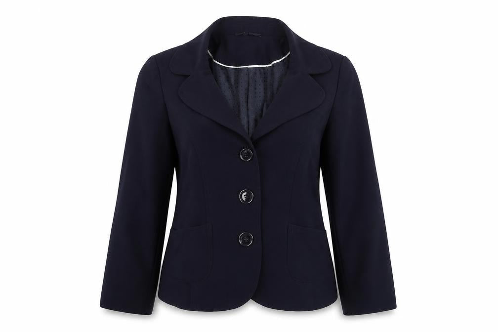 EWM Womens Blue Jacket Blazer Size 12 Button