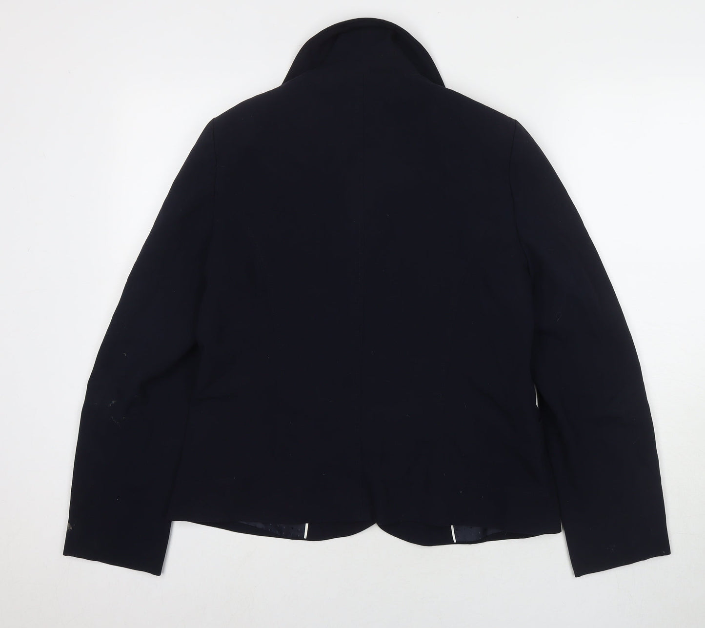 EWM Womens Blue Jacket Blazer Size 12 Button
