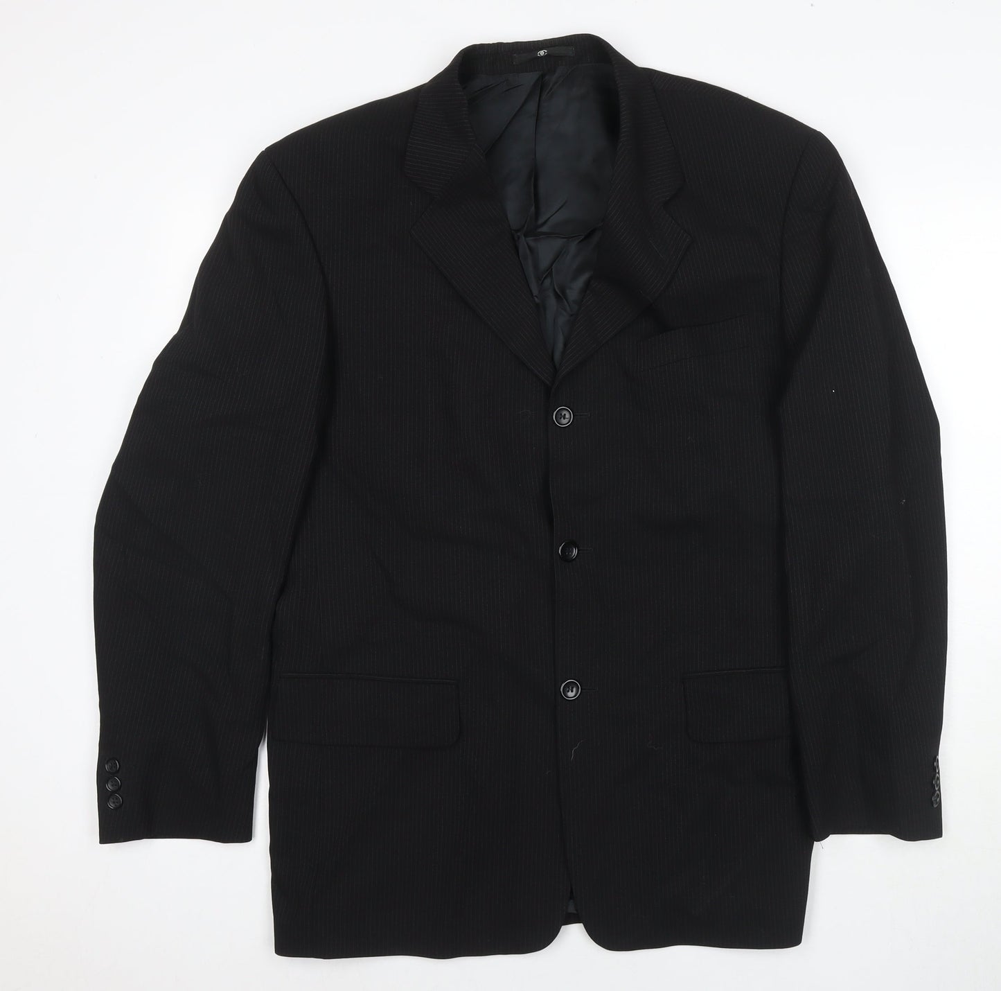 Ciro Citterio Mens Black Wool Jacket Suit Jacket Size 40 Regular