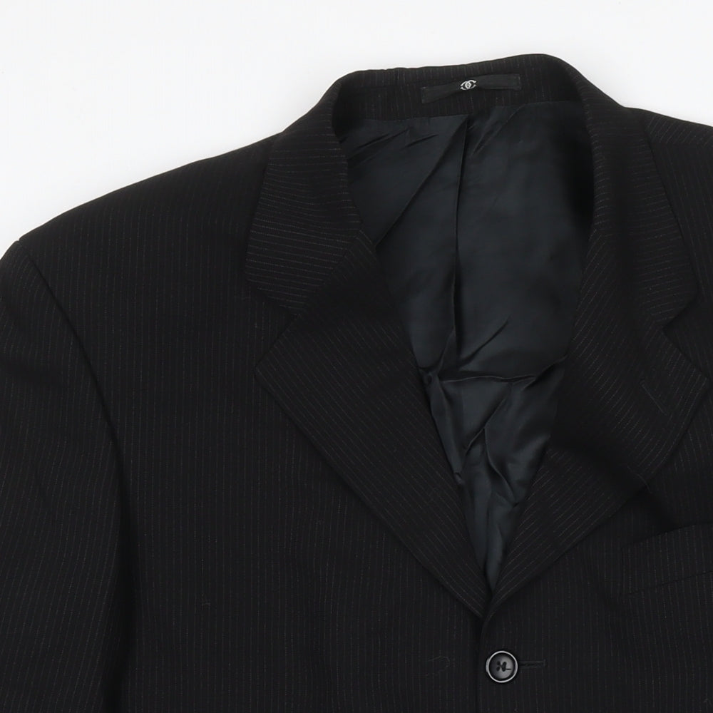 Ciro Citterio Mens Black Wool Jacket Suit Jacket Size 40 Regular