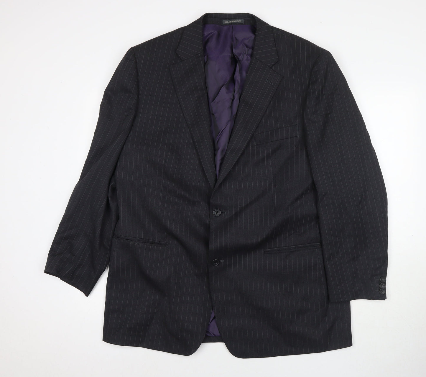 Greenwoods Mens Grey Wool Jacket Suit Jacket Size 46 Regular