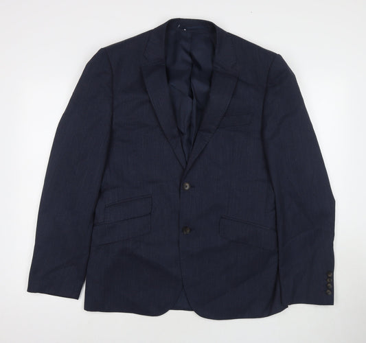 Marks and Spencer Mens Blue Wool Jacket Suit Jacket Size 38 Regular