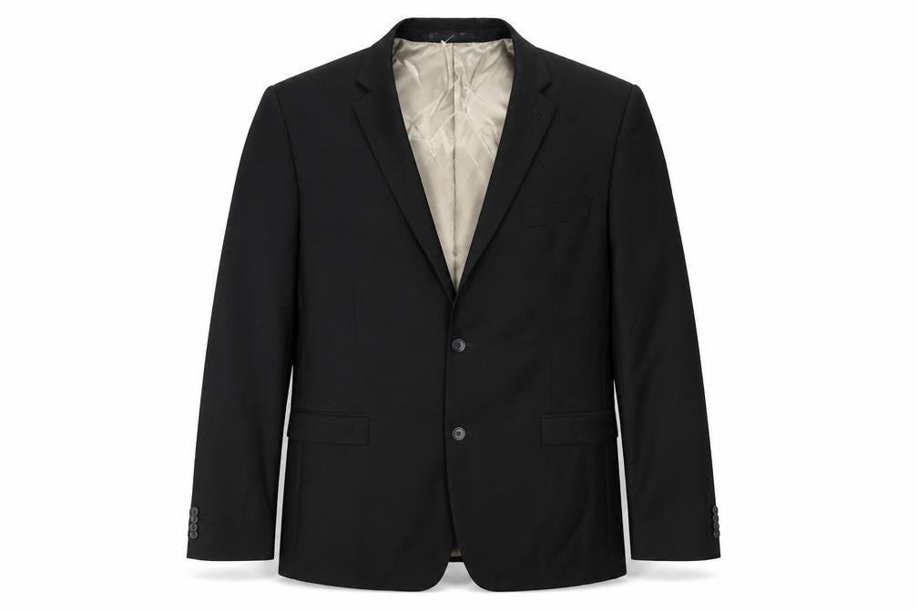 Topman Mens Black Polyester Jacket Suit Jacket Size 46 Regular