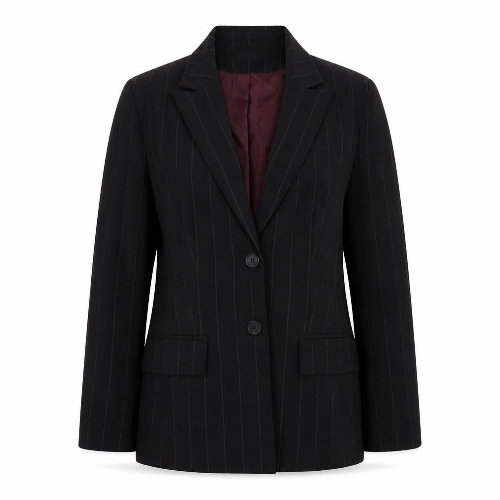 AMARANTO Womens Black Jacket Blazer Size 14 Button