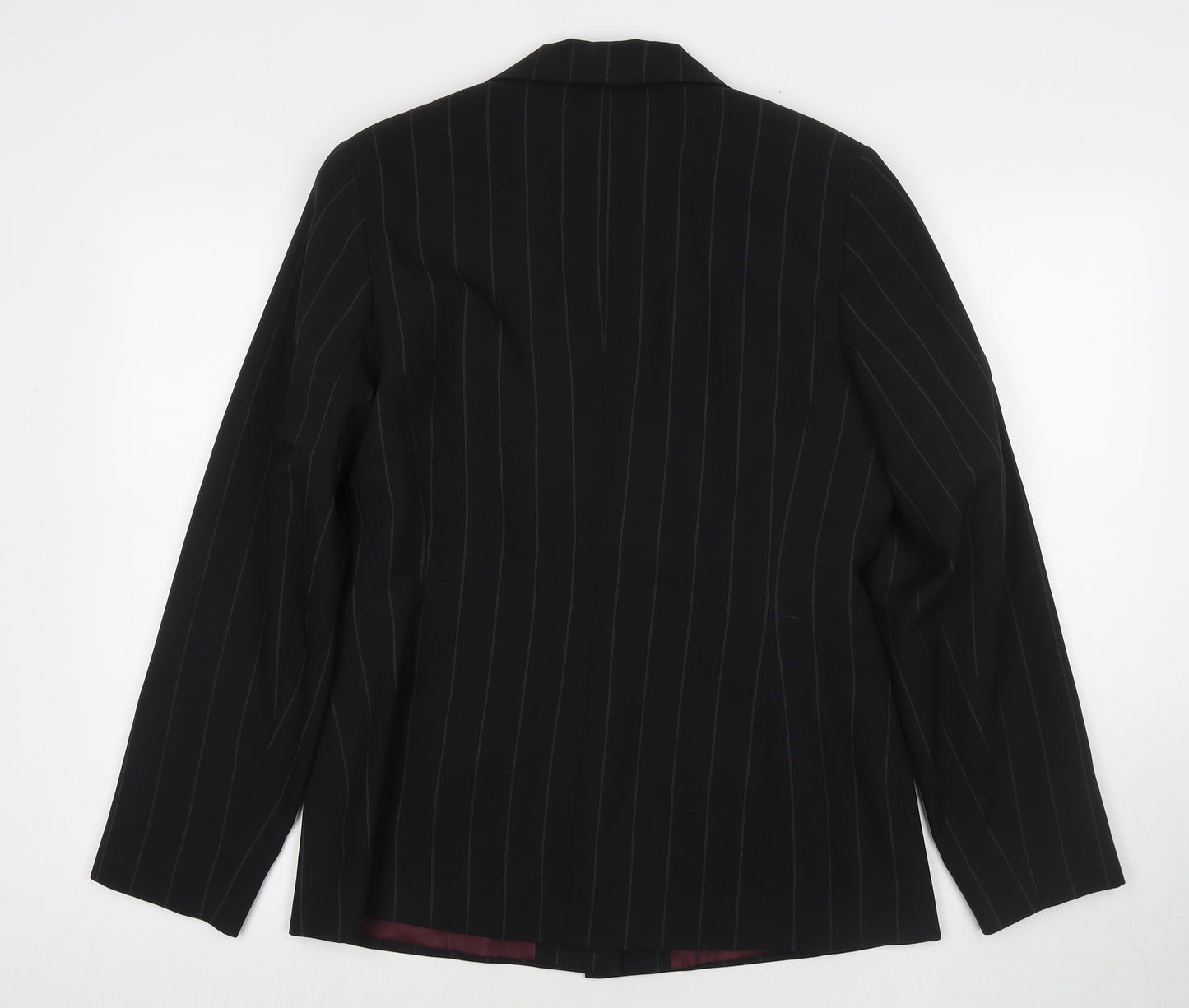 AMARANTO Womens Black Jacket Blazer Size 14 Button