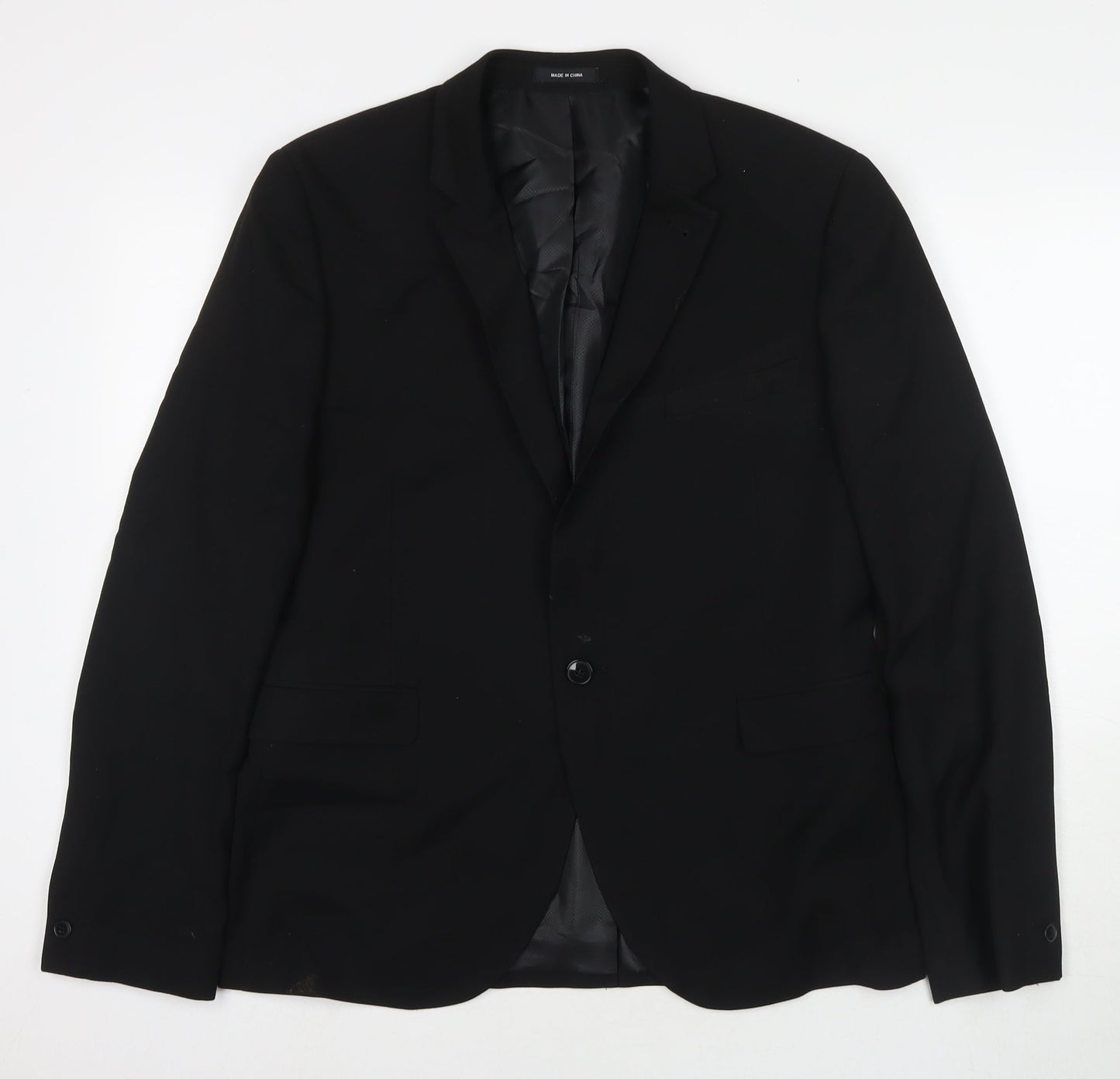Cedar Wood State Mens Black Polyester Jacket Suit Jacket Size 42 Regular
