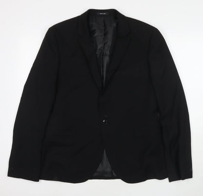 Cedarwood State Mens Black Polyester Jacket Suit Jacket Size 42 Regular