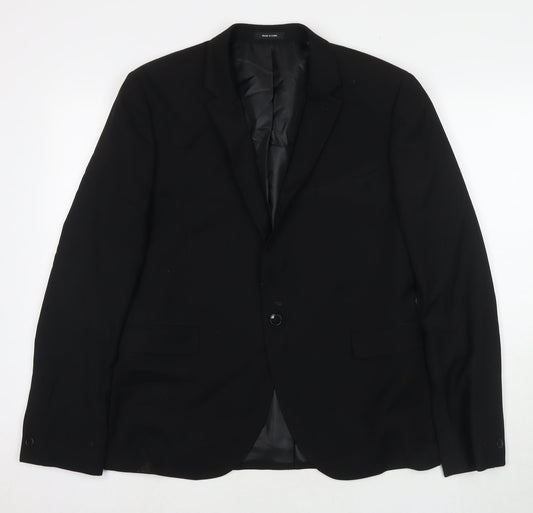 Cedar Wood State Mens Black Polyester Jacket Suit Jacket Size 42 Regular