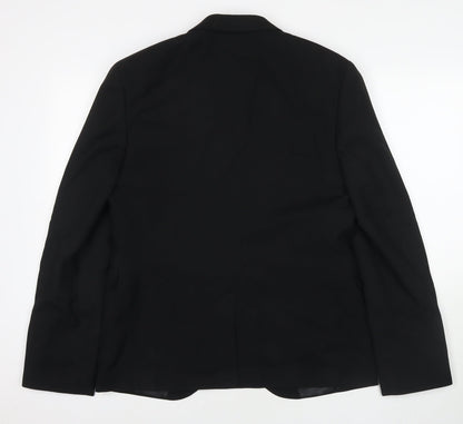 Cedarwood State Mens Black Polyester Jacket Suit Jacket Size 42 Regular