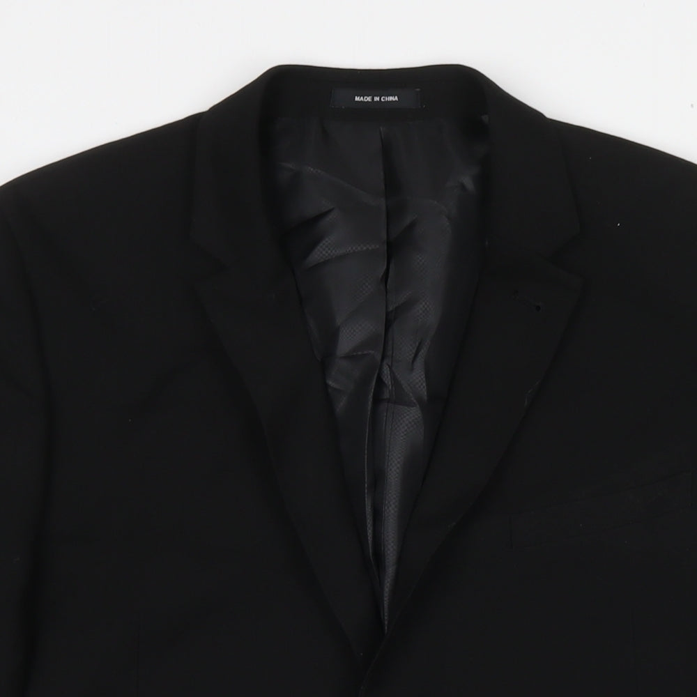 Cedar Wood State Mens Black Polyester Jacket Suit Jacket Size 42 Regular