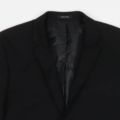 Cedarwood State Mens Black Polyester Jacket Suit Jacket Size 42 Regular