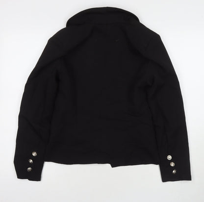 Back view of I SAW IT FIRST women’s black jacket blazer, size UK 8, button