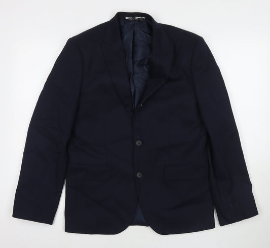 Marks and Spencer Mens Blue Wool Jacket Suit Jacket Size 38 Regular