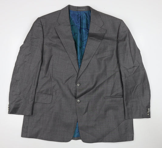 Vitale Mens Grey Wool Jacket Suit Jacket Size 40 Regular