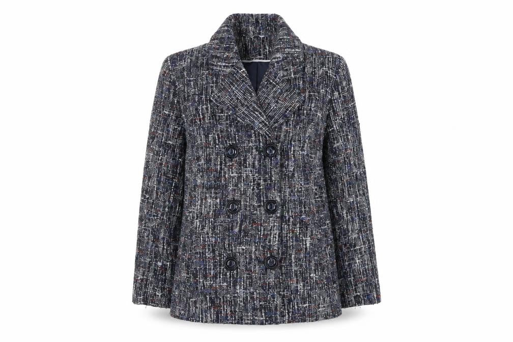 Classics Womens Blue Pea Coat Coat Size 18 Button