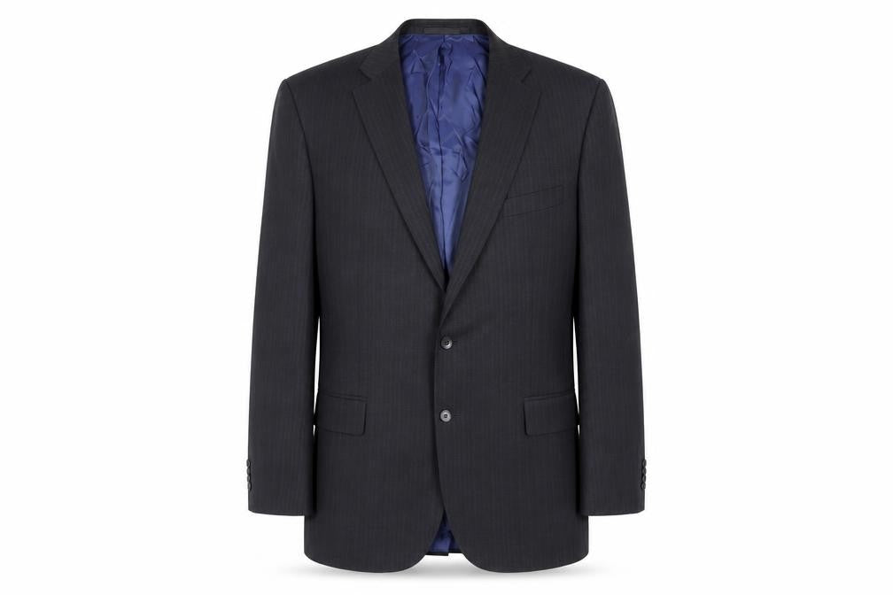 Marks & Spencer Mens Grey Striped Wool Jacket Suit Jacket Size 46 Regular
