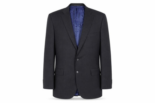 Marks & Spencer Mens Grey Striped Wool Jacket Suit Jacket Size 46 Regular