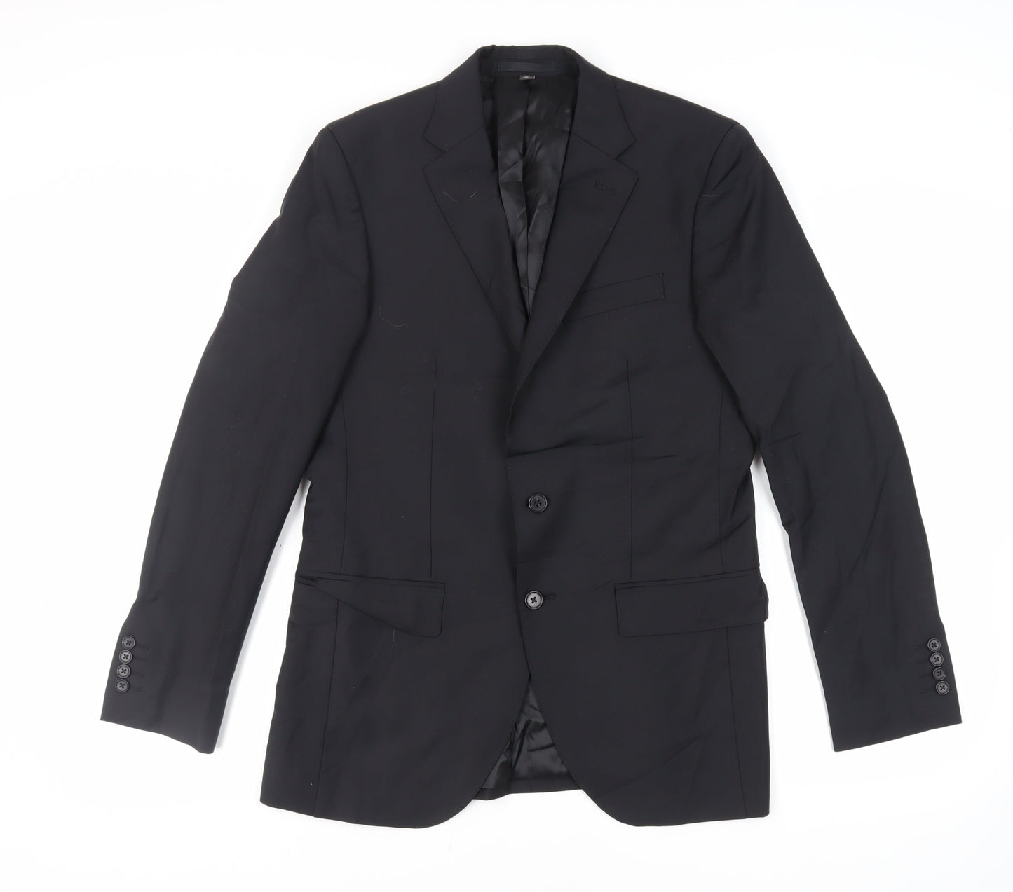 Marks and Spencer Mens Black Wool Jacket Suit Jacket Size 38 Regular