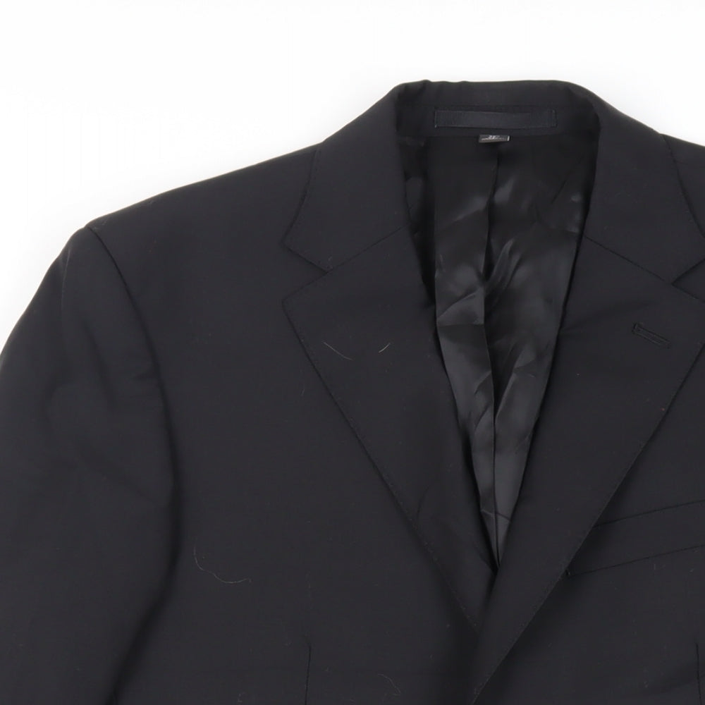 Marks and Spencer Mens Black Wool Jacket Suit Jacket Size 38 Regular
