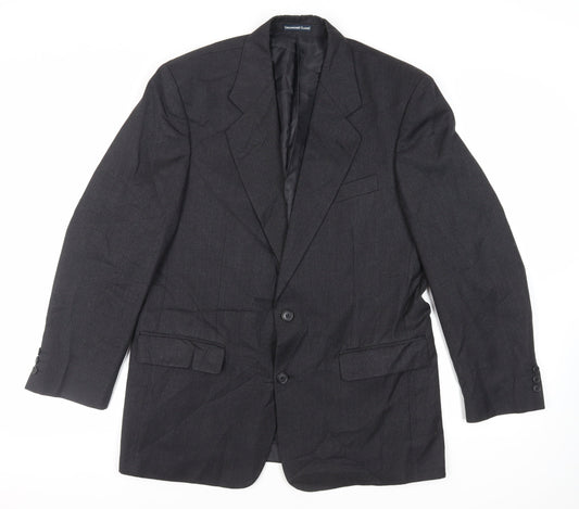 Greenwoods Mens Black Wool Jacket Suit Jacket Size 40 Regular