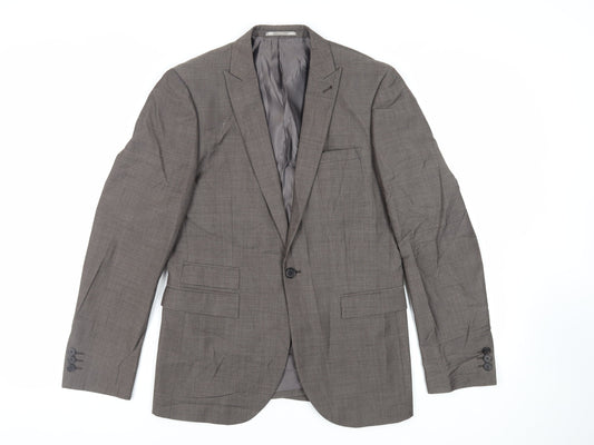 NEXT Mens Brown Wool Jacket Suit Jacket Size 38 Regular