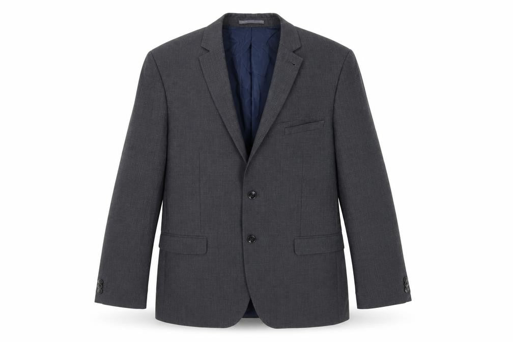 Marks & Spencer Mens Blue Plaid Polyester Jacket Suit Jacket Size 42 Regular