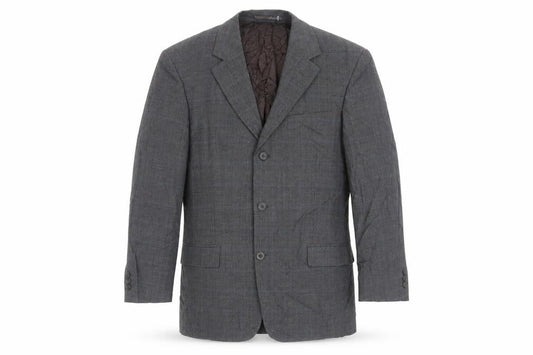 Woodhouse Mens Grey Plaid Wool Jacket Suit Jacket Size 40 Regular